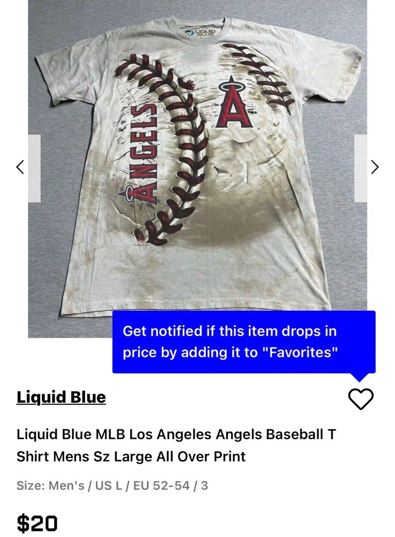 MLB Los Angeles Angels V Tie-Dye T-Shirt Tee Liquid Blue