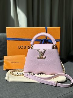 🆕 AUTHENTIC LV CAPUCINES MINI TRI PINK COLOR IN GOLD/FLOWER CHARMS  HARDWARE, Luxury, Bags & Wallets on Carousell