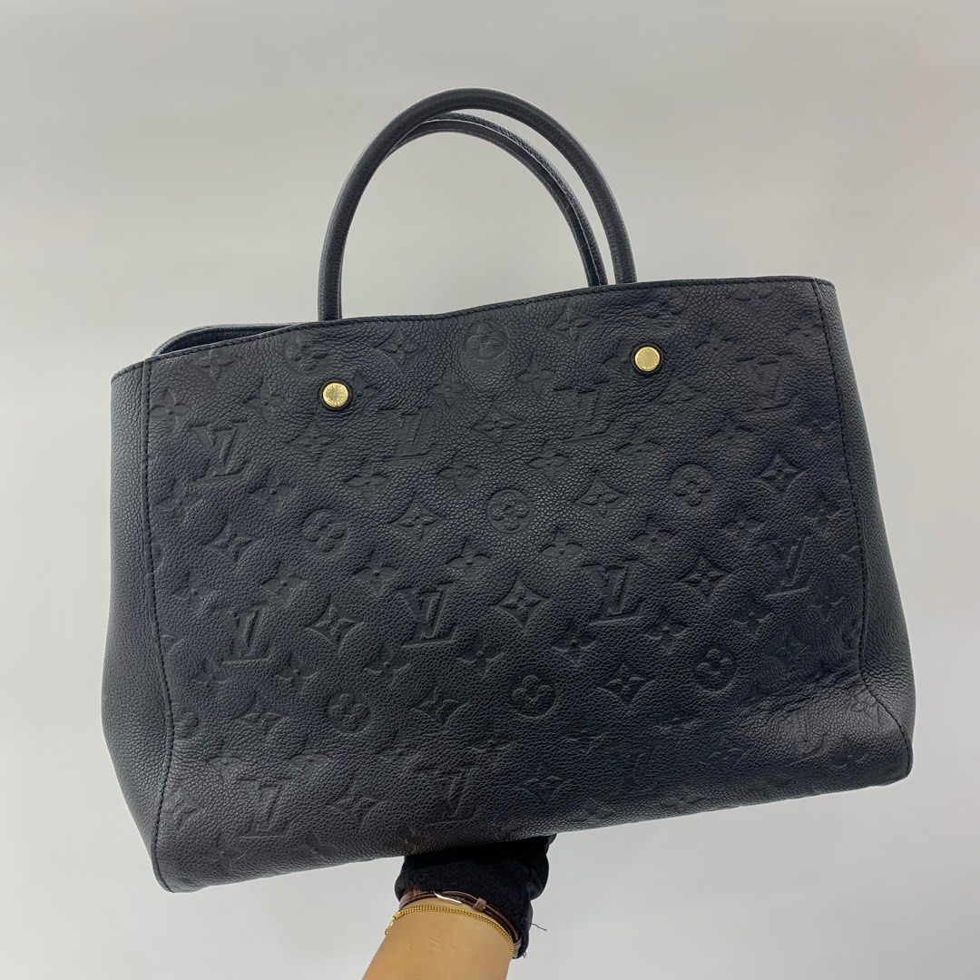 Louis Vuitton - Authenticated Montaigne Handbag - Leather Black for Women, Good Condition