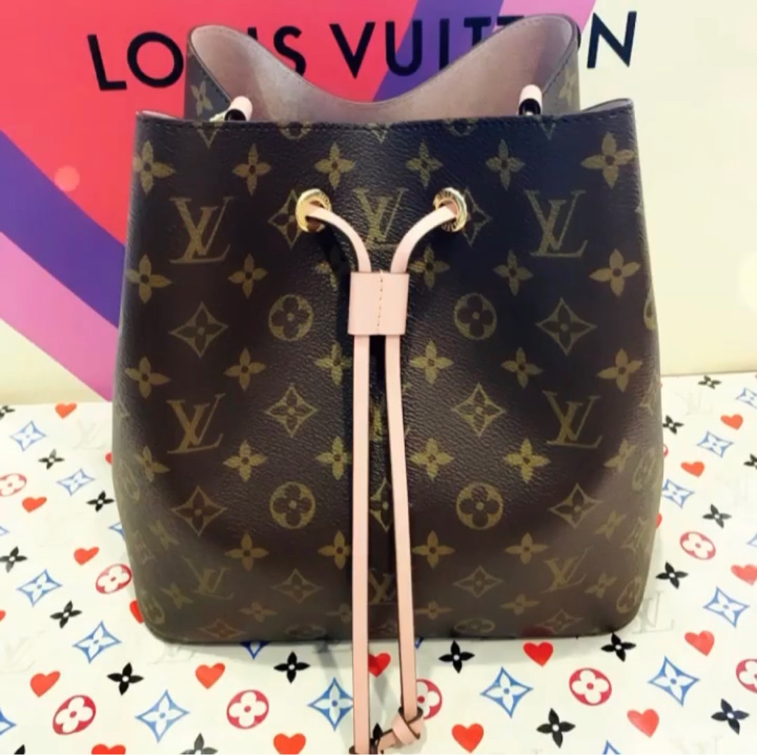Lv neonoe pink bucket bag, Luxury, Bags & Wallets on Carousell