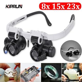 Jiusion Magnifying Glasses with Light, Head Mount Magnifier
