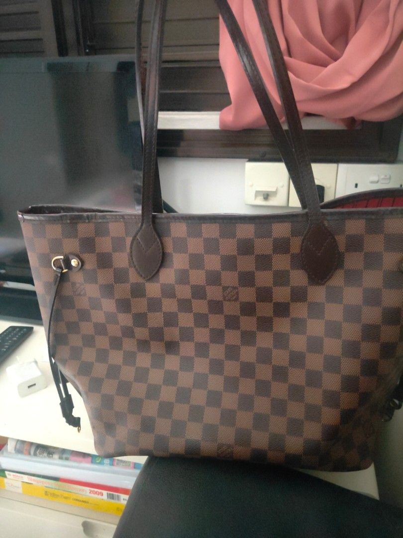 louis vuitton 2009 damier ebene neverfull purse such - Depop