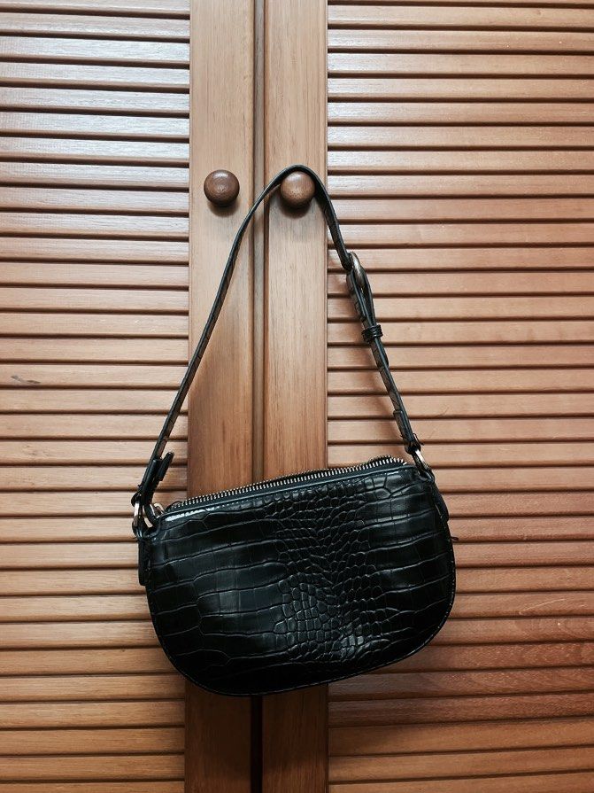 Mango black baguette bag on sale