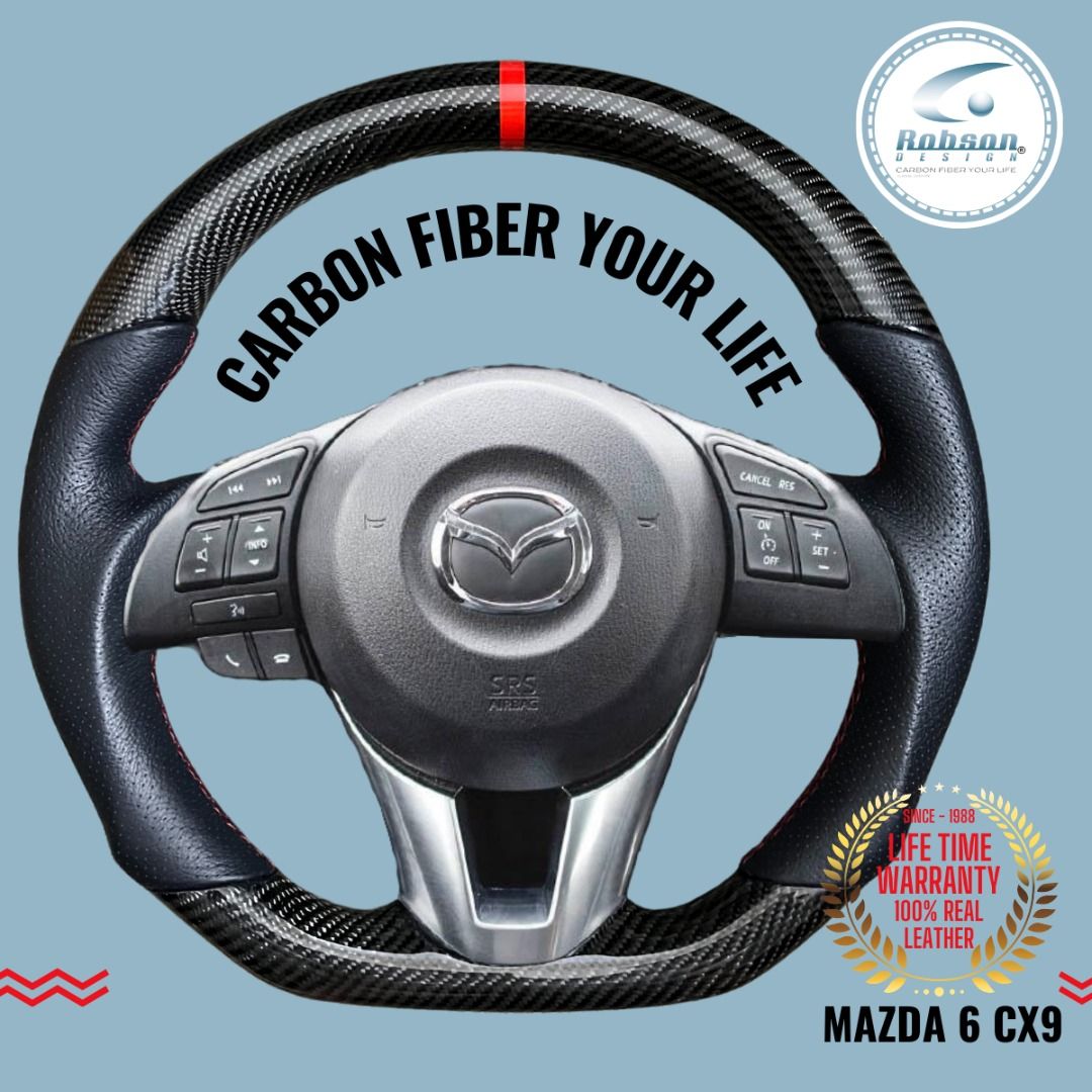 Mazda 6 CX9 Steering Wheel Customized Carbon Fiber Robson Design
