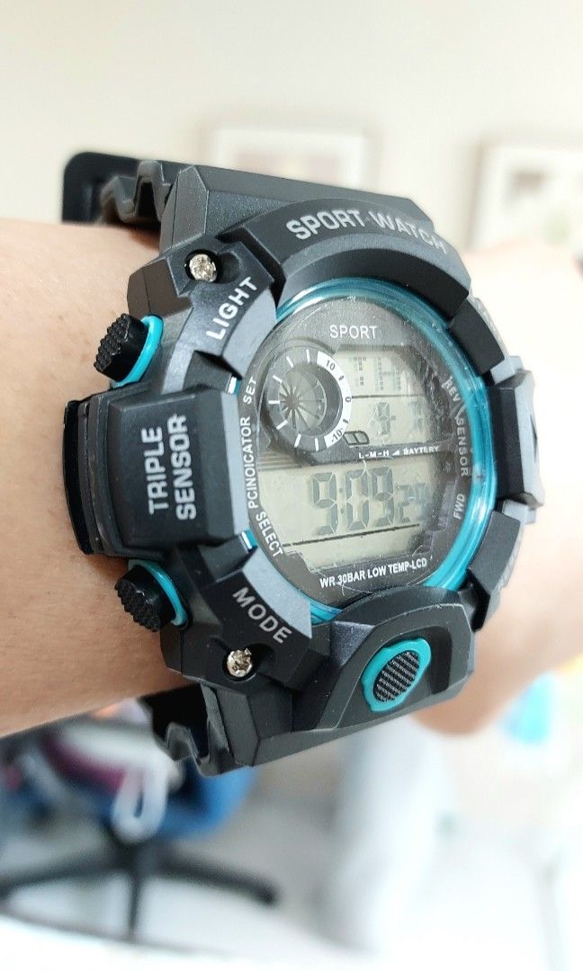 Large big men digital watch military sport style 53mm diameter