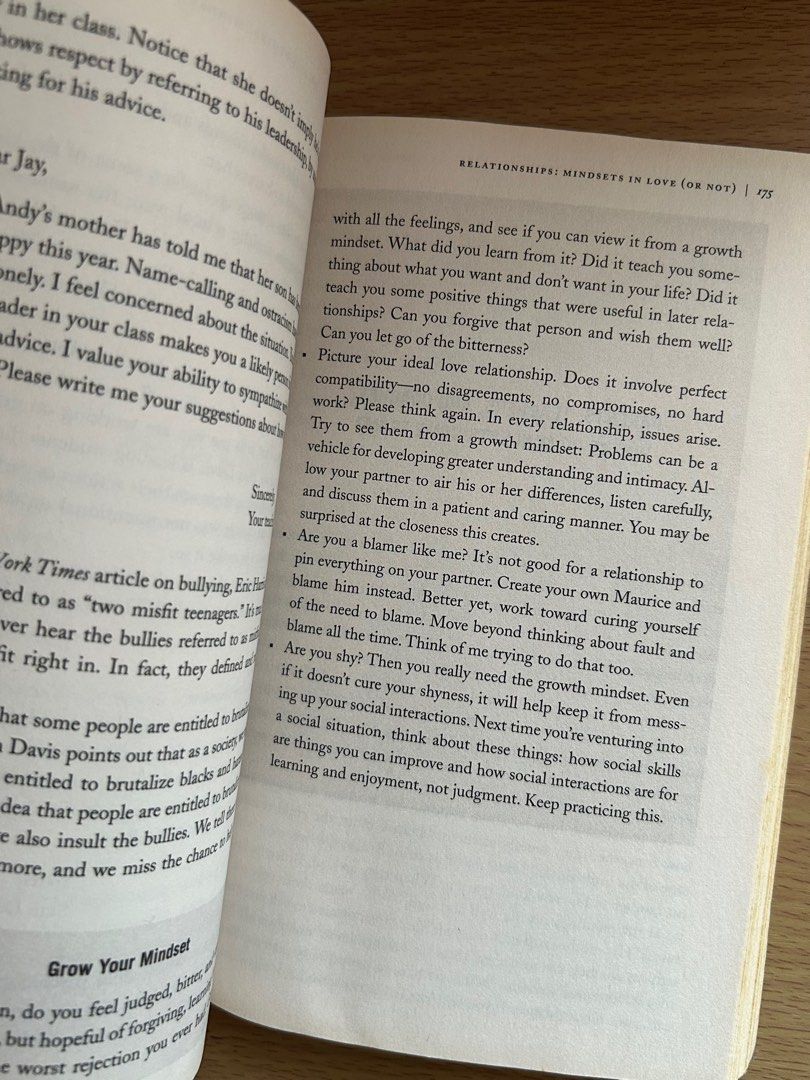 Mindset by Carol Dweck (Category: Storybooks) located in Paranaque City. Submitted by aniciascloset (Listing ID 1253384175, Image 2). Description: Cover has flaws but the inside looks fine :) RFS I don’t read hard copy books anymore Price is negotiable .