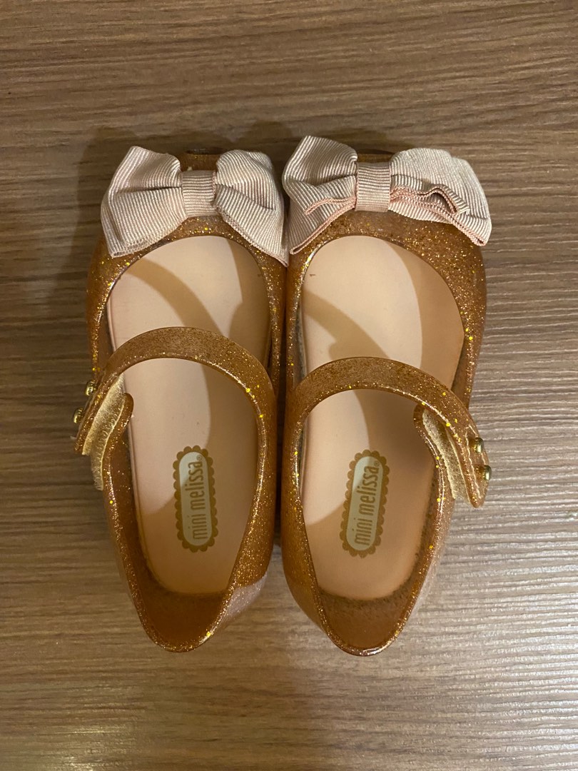 Mini melissa discount gold glitter bow