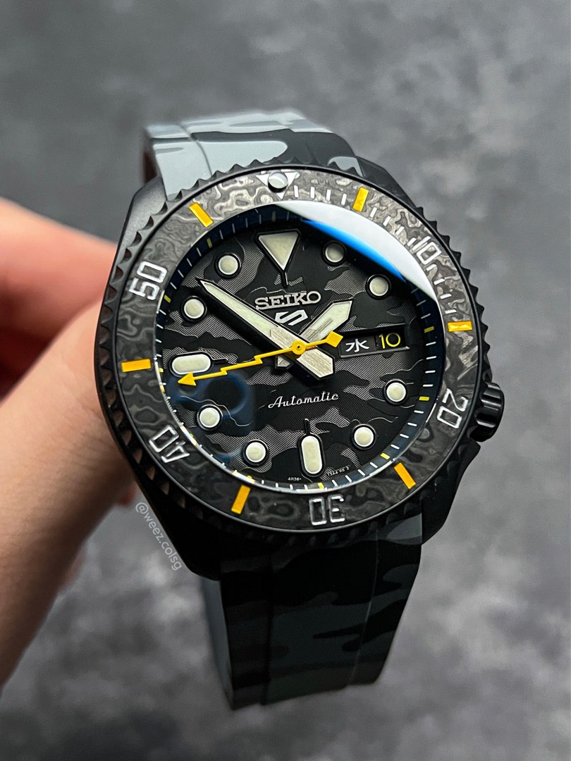 MOD Seiko SRPJ39 Carbon Fiber with NH36A Movement Men s Fashion