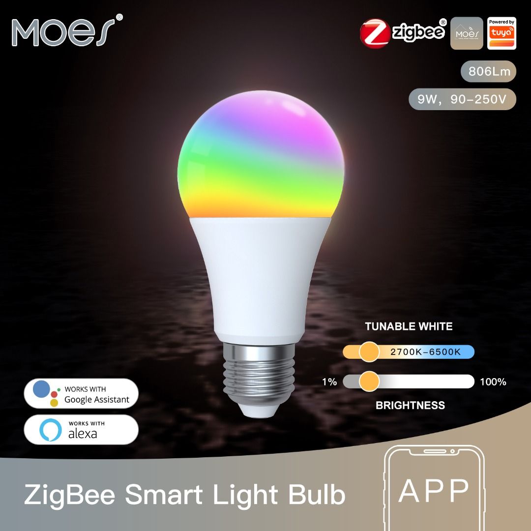 E27 WiFi Smart Bulb RGBCW 9W – AvatarControls