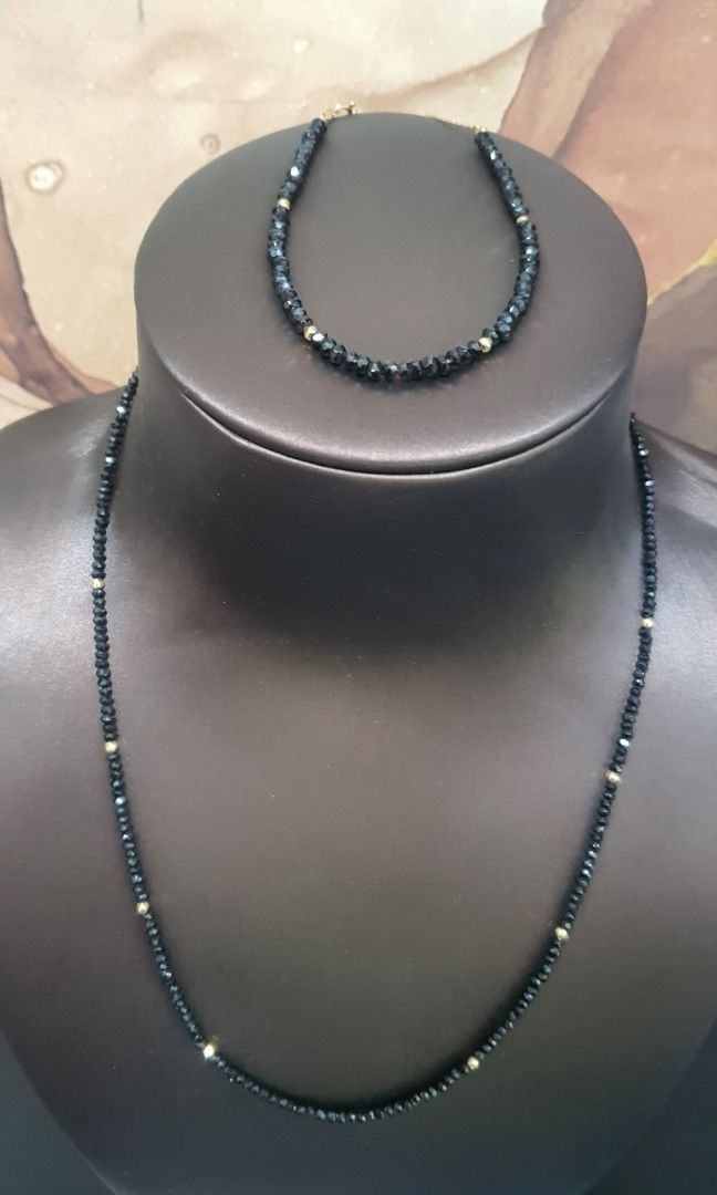 Mens black hotsell spinel necklace