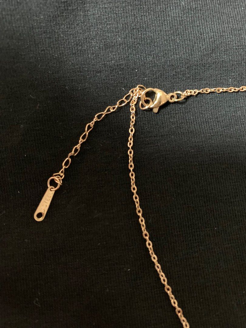 Gold stainless steel delicate 22” chain Necklace with nike swoosh logo  pendant