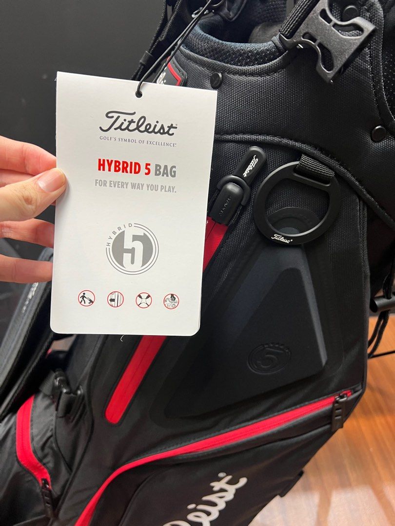 NEW 2023 Titleist Hybrid 5 Lightweight Stand Golf Bag [Black & Red/ Navy Color] (5 Individual