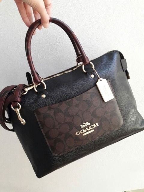 Coach emma satchel in signature canvas colorblock on sale