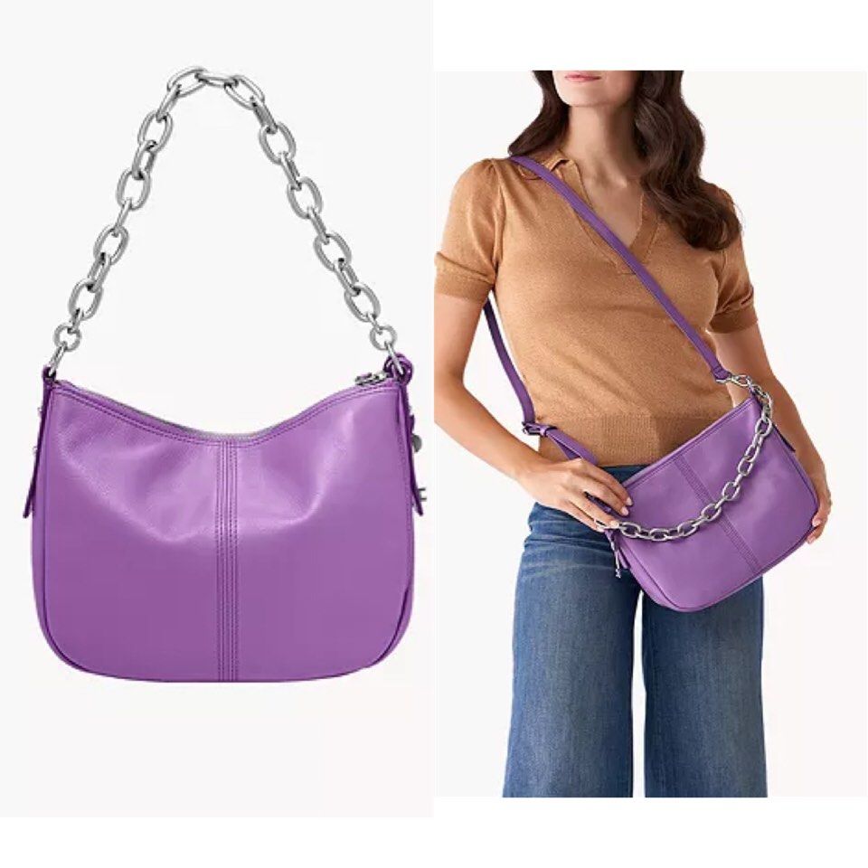 NEW] AUTHENTIC FOSSIL Jolie Crossbody Bag in Bright Purple, Luxury