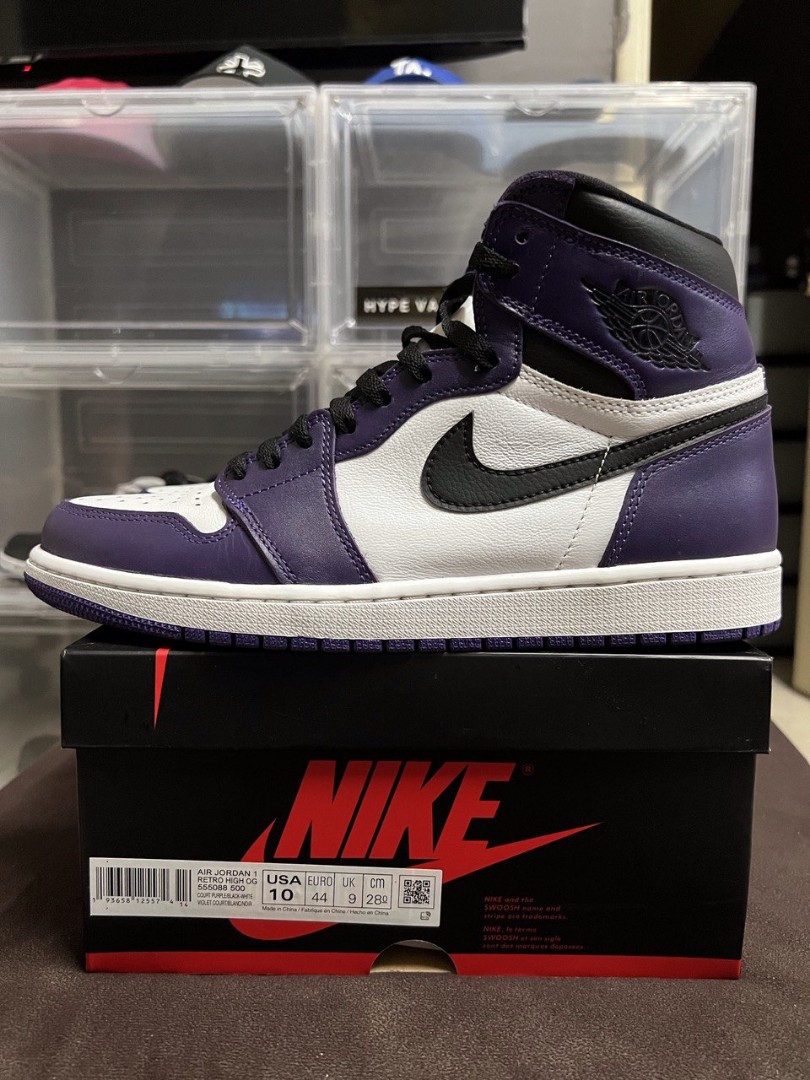 AIR JORDAN 1 HIGH OG 'Court Purple' - 555088-500 - Size 9.5