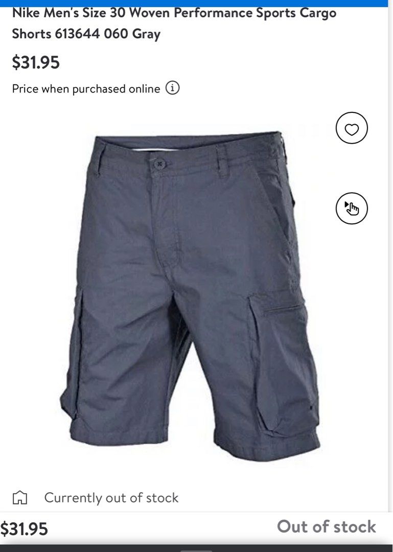 Nike woven cheap performance cargo shorts