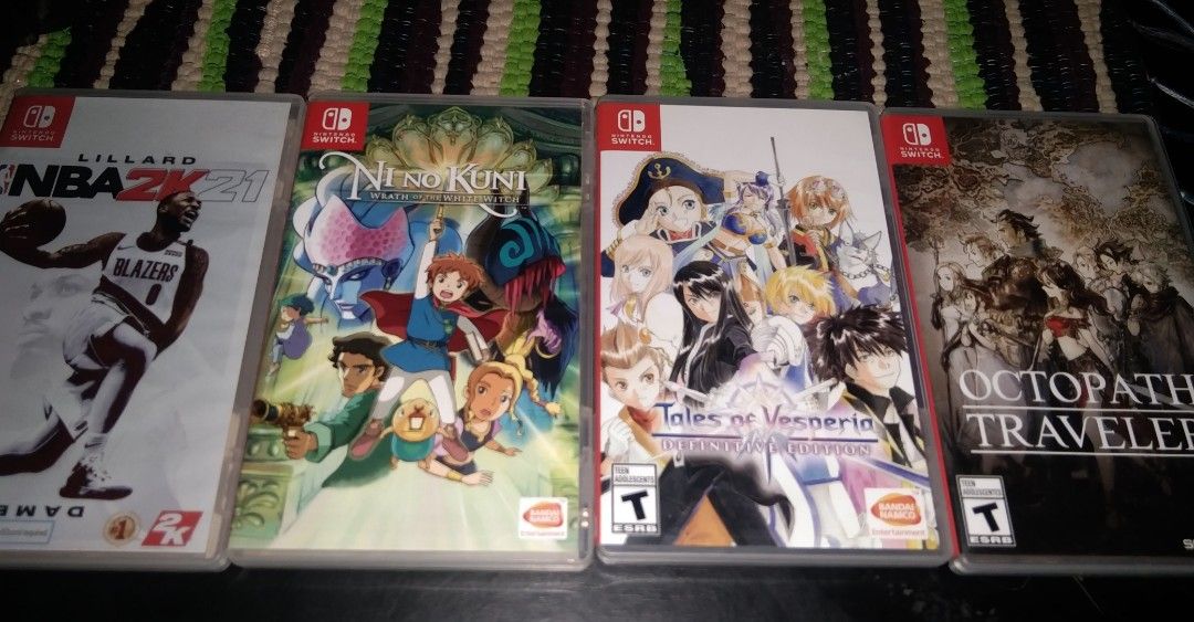 NINTENDO SWITCH GAMES (Category: Nintendo) located in Pasay City. Submitted by kobe0024 (Listing ID 1253406567, Image 1). Description: NINTENDO SWITCH GAME NI NO KUNI- 1000 NBA 2K21-500 TALES OF VESPERIA-1000 OCTOPATH TRAVELERS-1600 CASH ON PICKUP LBC MEETUP.
