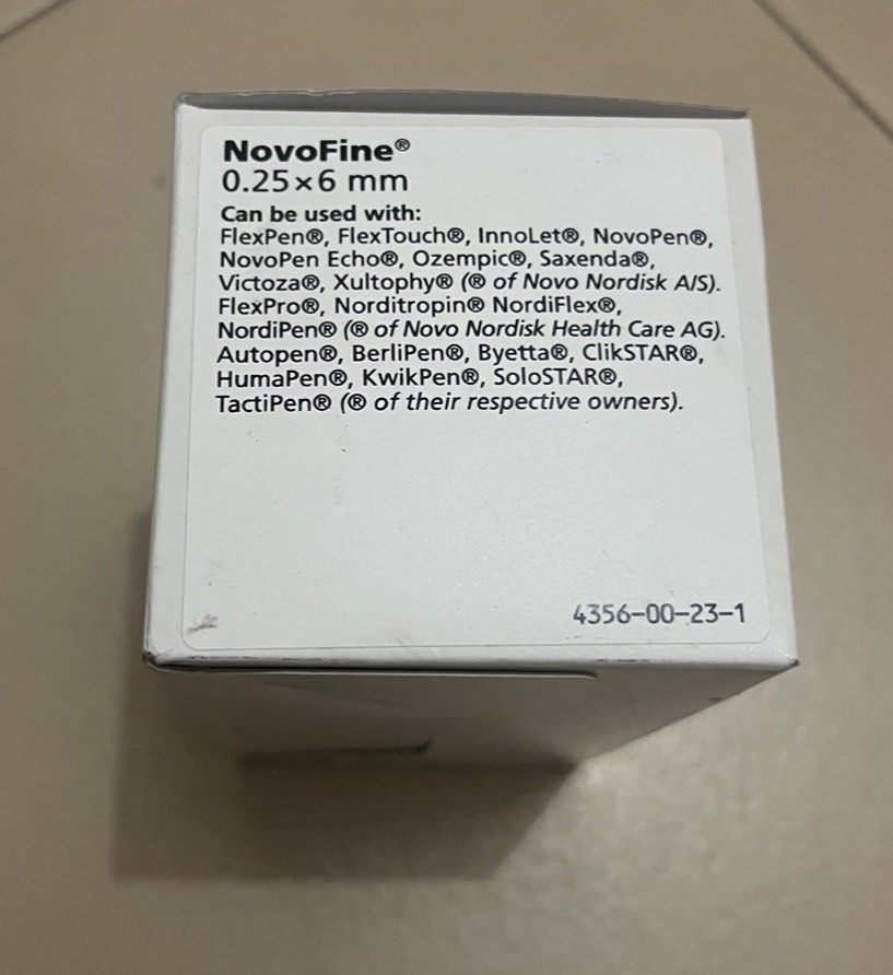 Novo Nordisk Ag NovoFine Injection Needle 31g 6mm 100 Pcs