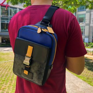 [Original] COACH Track Pack Colorblock Signature Canvas