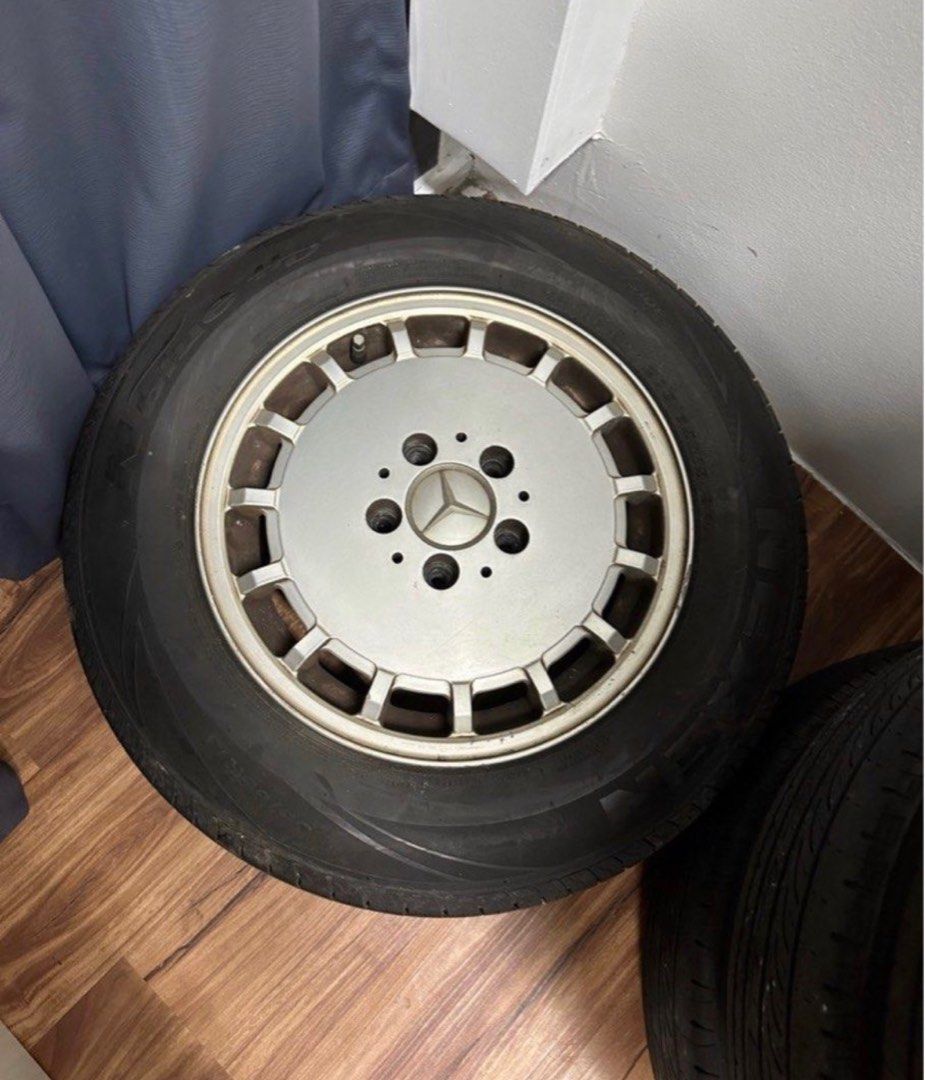 W124 original 15 inch Gullideckel rims!!!, Car Accessories, Tyres ...
