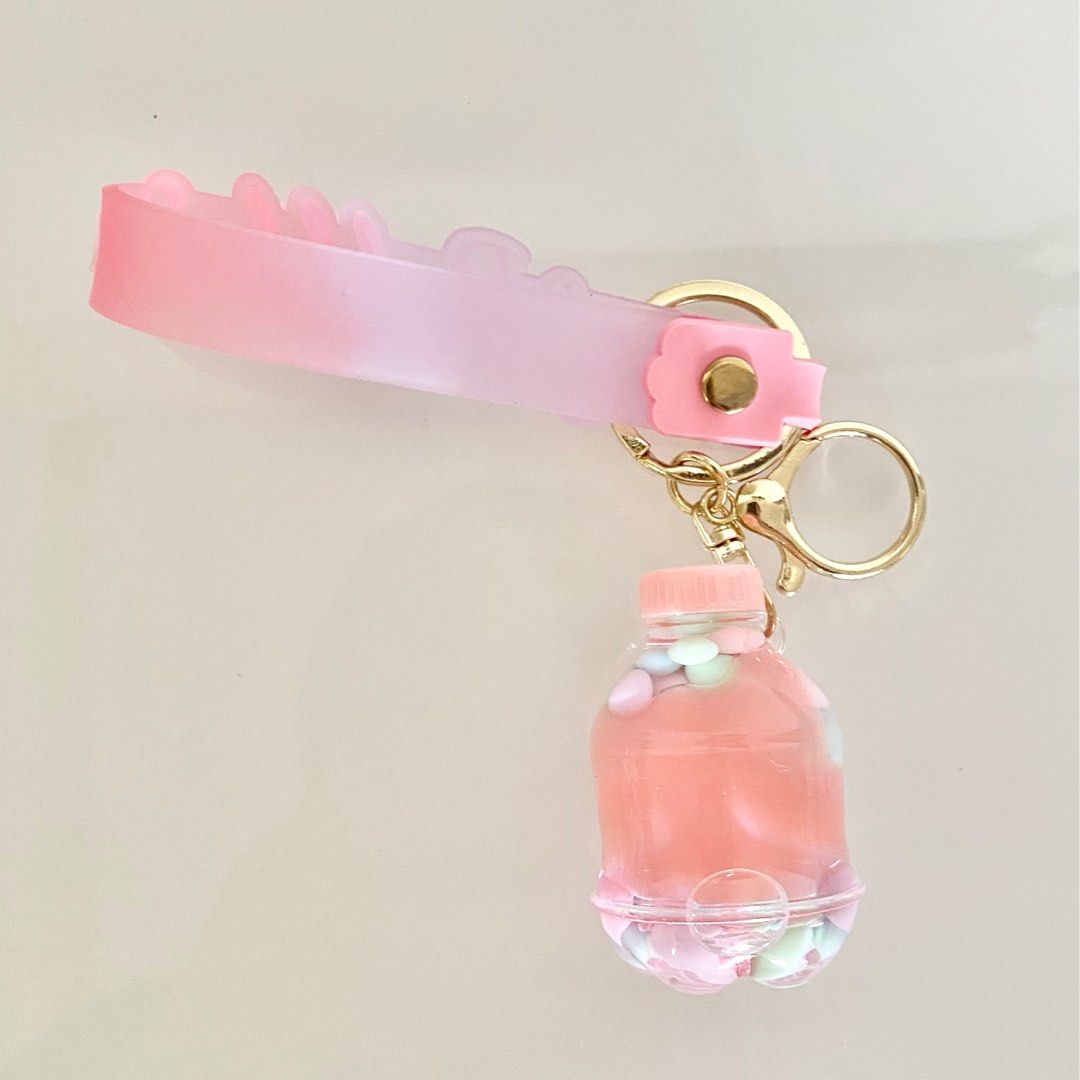 Cute hot sale pink keychains
