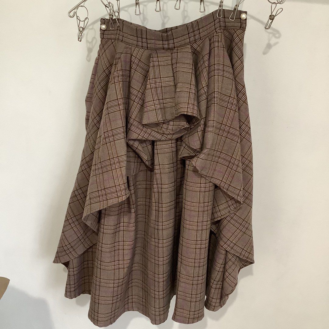 Plaid midi hotsell skirt 60