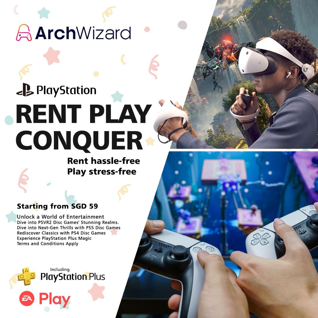 PlayStation 5 and VR2 Rental Package with Game and Online Multiplayer, PS5  PSVR2 Rent - Game Rental