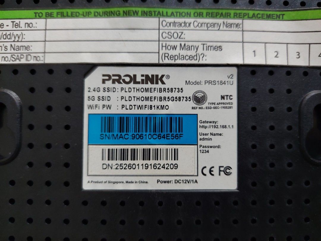 Prolink prs1841u pldt