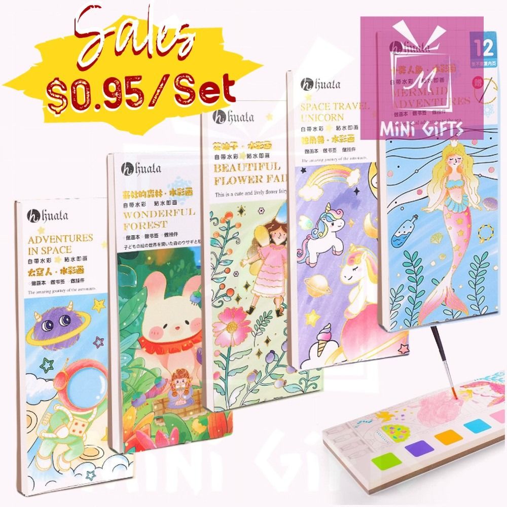 Pocket Watercolor Painting Book Kit With Paints Goodie Bag Filler