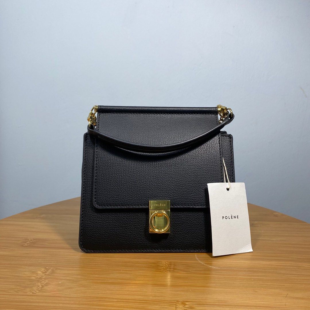 Polene Numero Un Nano in Black Grained Leather, Luxury, Bags & Wallets on  Carousell