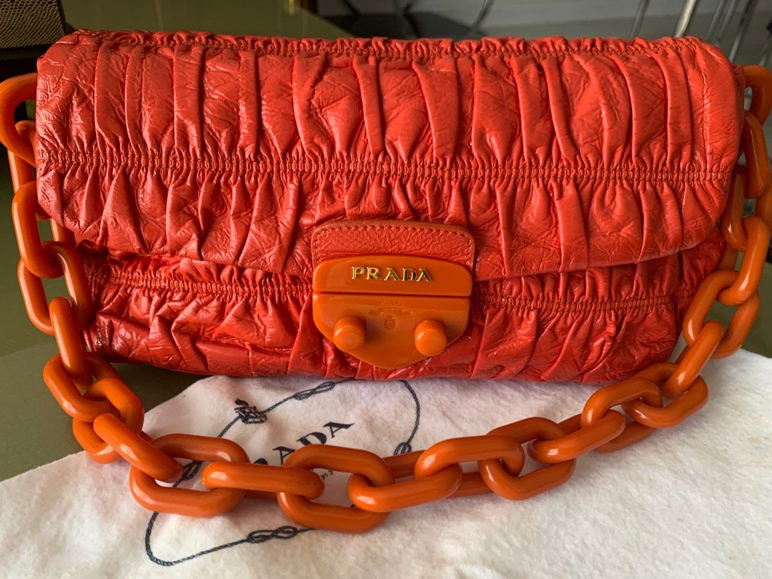 Authentic Prada Gaufre Chain Shoulder Bag