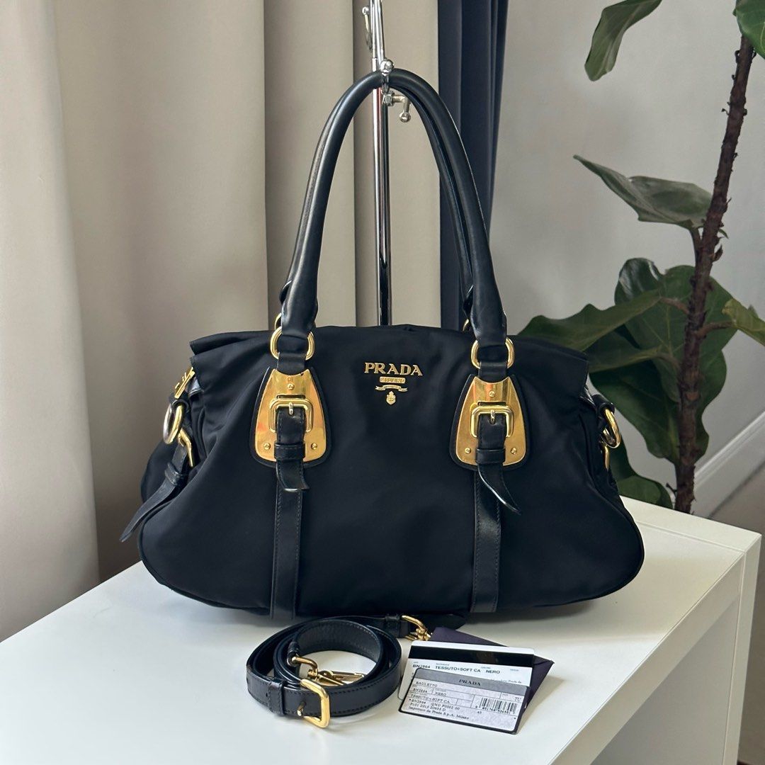 Prada Tessuto Saffiano Nero Bag, Luxury, Bags & Wallets on Carousell