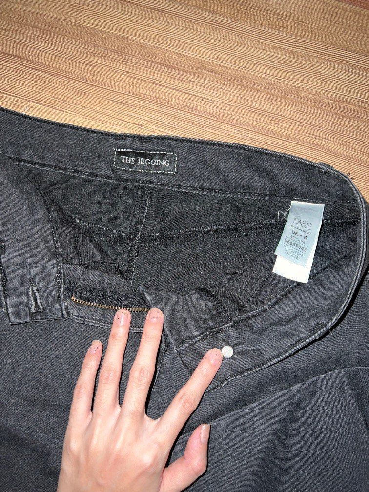 Preloved] M&S Black Jeggings (M), Women's Fashion, Bottoms, Jeans