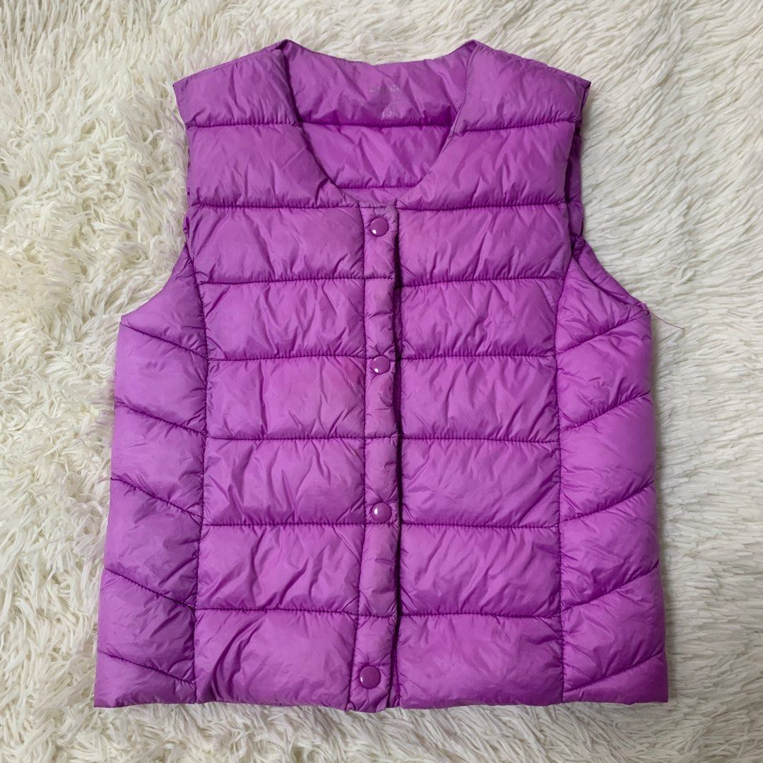 Purple Puffer Winter Vest for Kids 89Y on Carousell