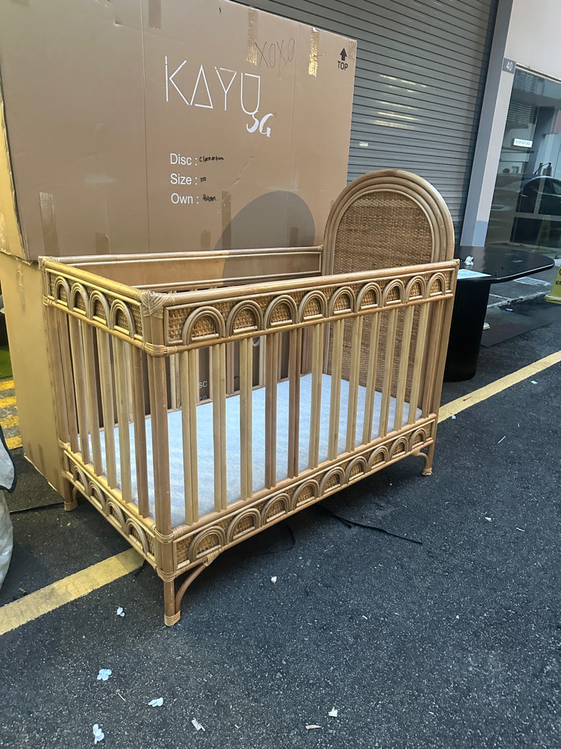 Rattan Baby Crib, Babies & Kids, Baby Nursery & Kids Furniture, Cots