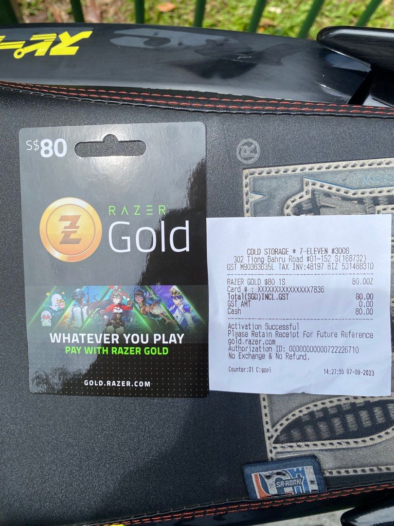 Razer Gold $80 Gift Card, Video Gaming, Gaming Accessories, Game Gift ...