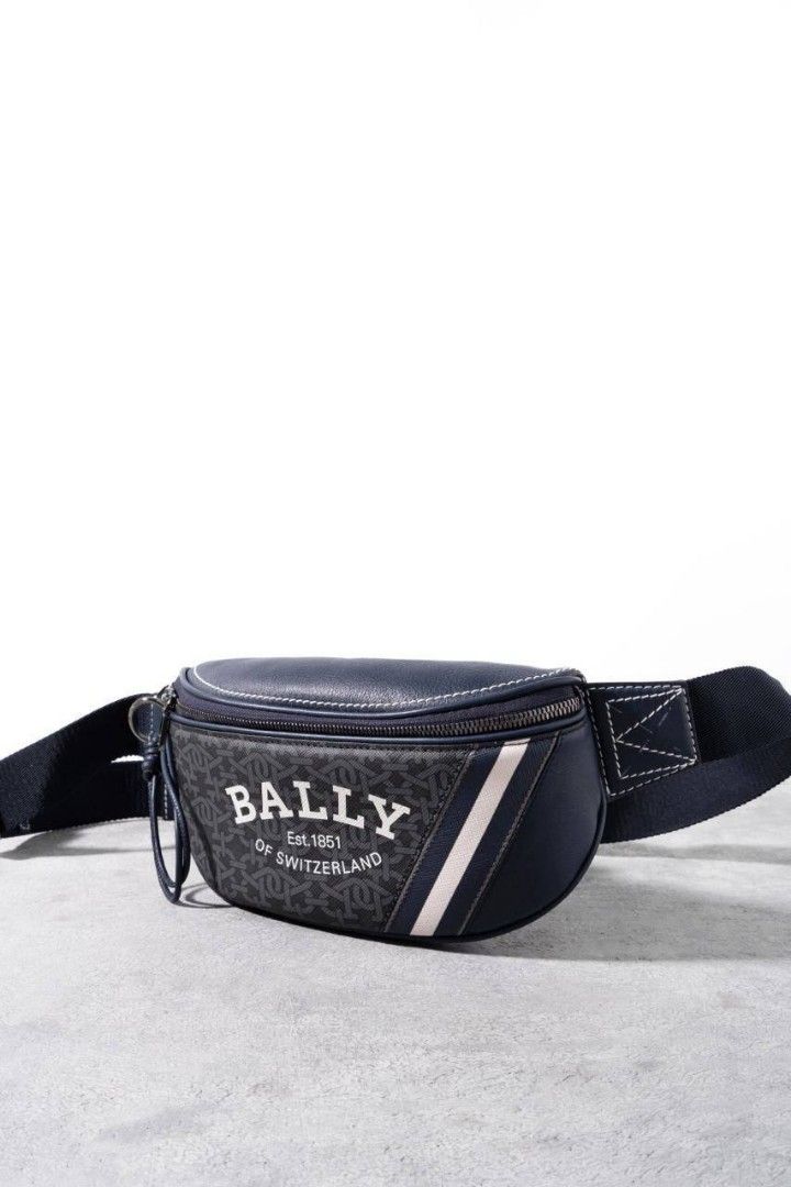 Ready BALLY Chatey monogram belt bag Navy Blue W24 x H14 x D8 CM