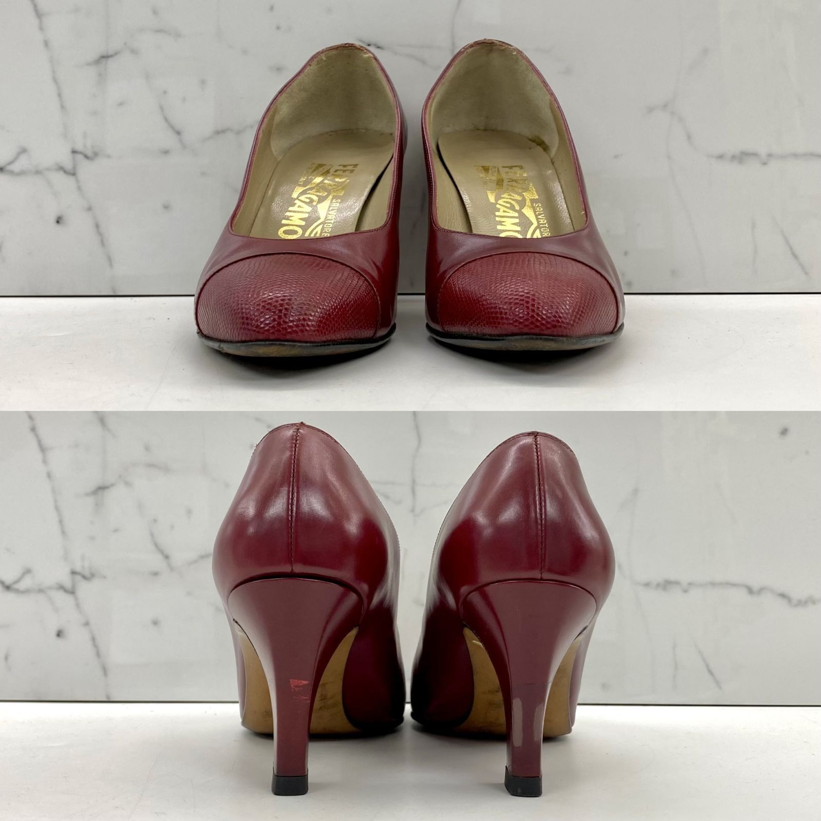 Red leather heels shoes store
