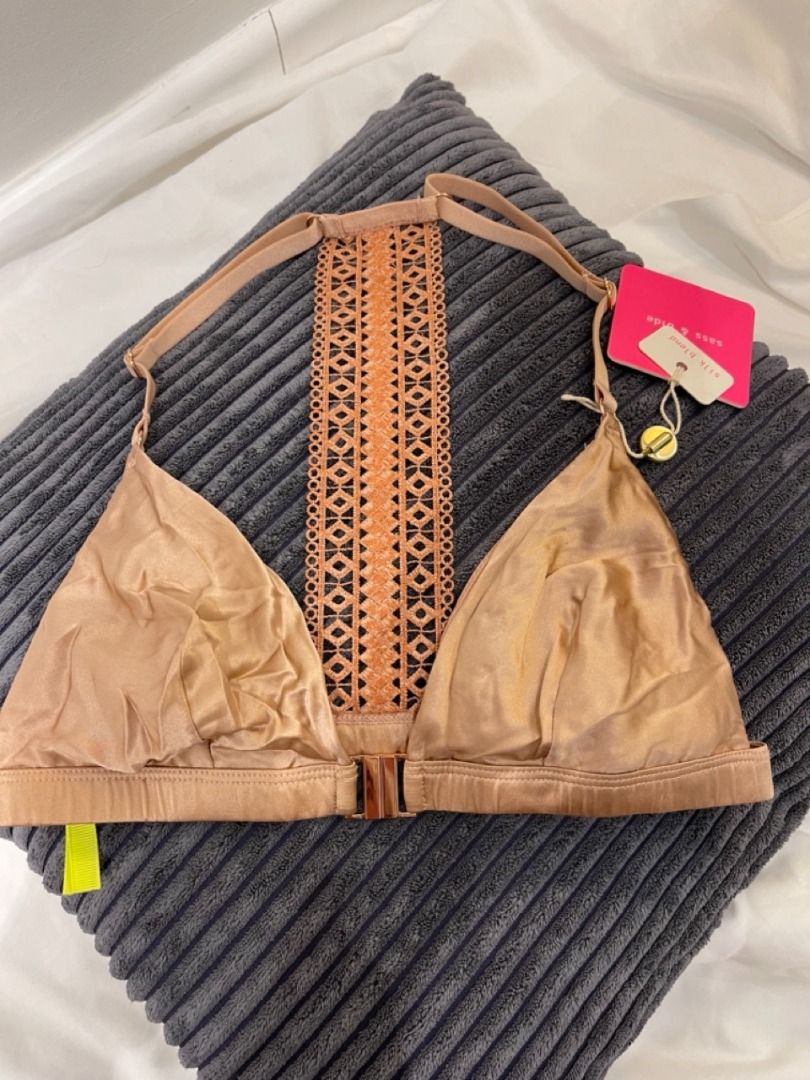 sass bide bra bralette silky rose gold Fesyen Wanita Pakaian
