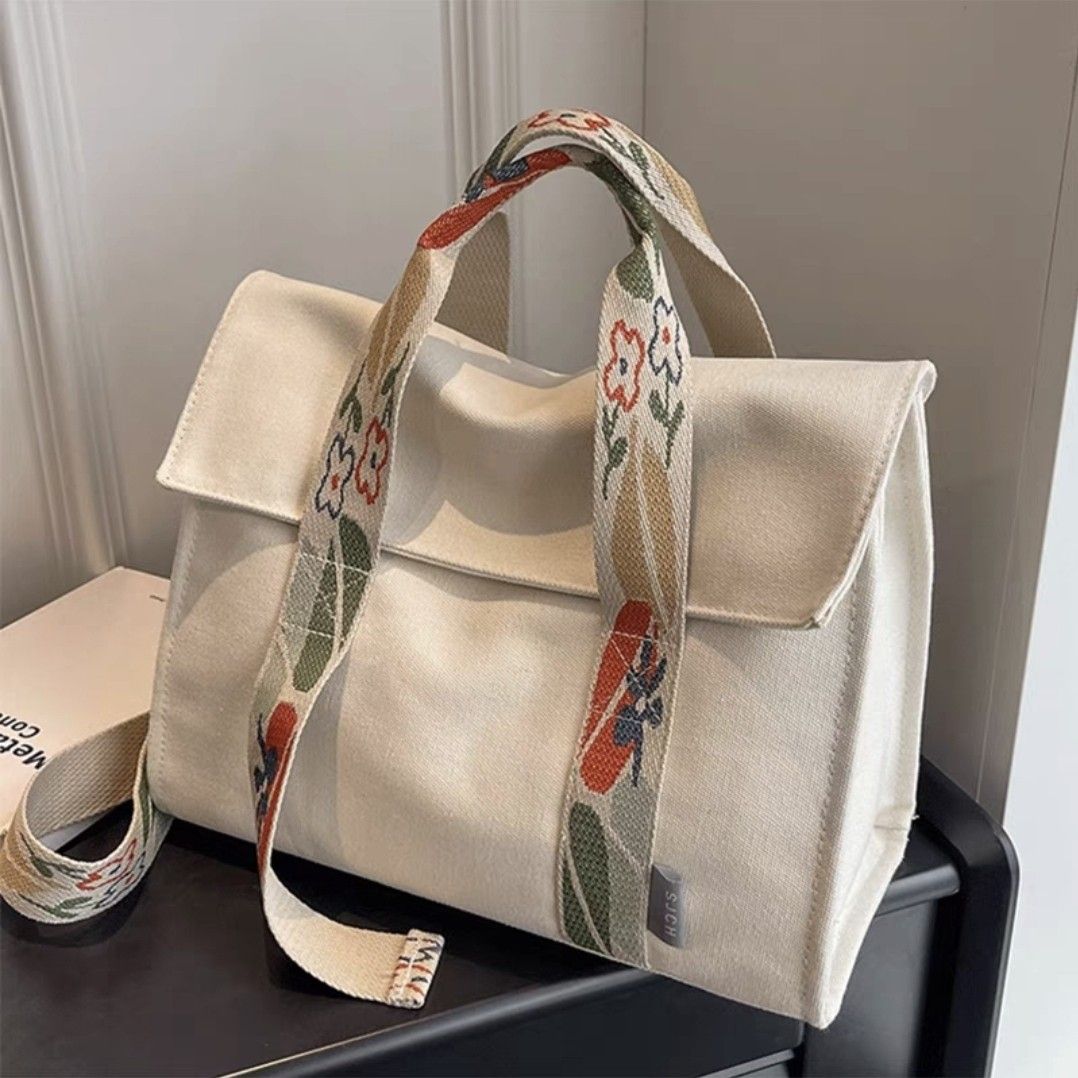 PO Shoulder bag Canvas Japanese Korean Muji Marhen J casual shopping women ladies student Nordic ins