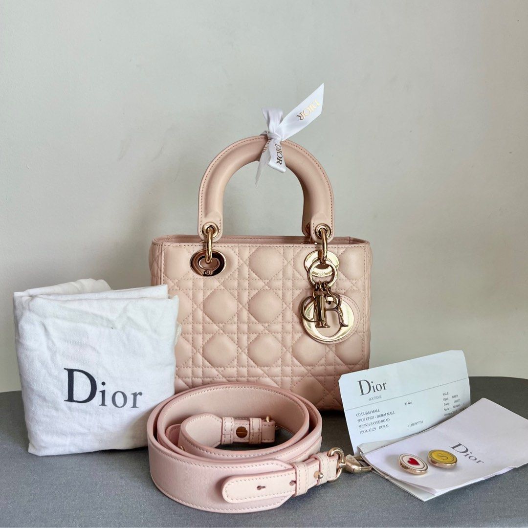 Small Lady Dior My ABCDior Bag Powder Pink Gradient Cannage Lambskin