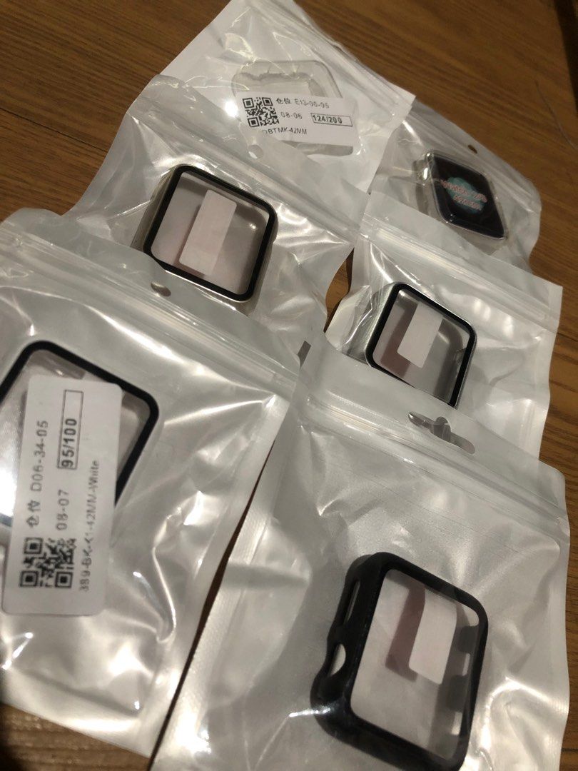 Take All (6pcs) Smart Watch Full Screen Cover Protector Bumper Case (42mm) (Category: Wearables & Smart Watches) located in Dasmarinas. Submitted by kheith_declutter (Listing ID 1253355488, Image 2). Description: RFS: bought the wrong size, my watch is 45mm Never used (specially the hard cases, just tried the jelly cover and it doesn't fit) Take All Smart Watch Cases (42mm) for ✨P199✨ (+shipping) Original prices: Clear Jelly 360 - P29 Clear Jelly