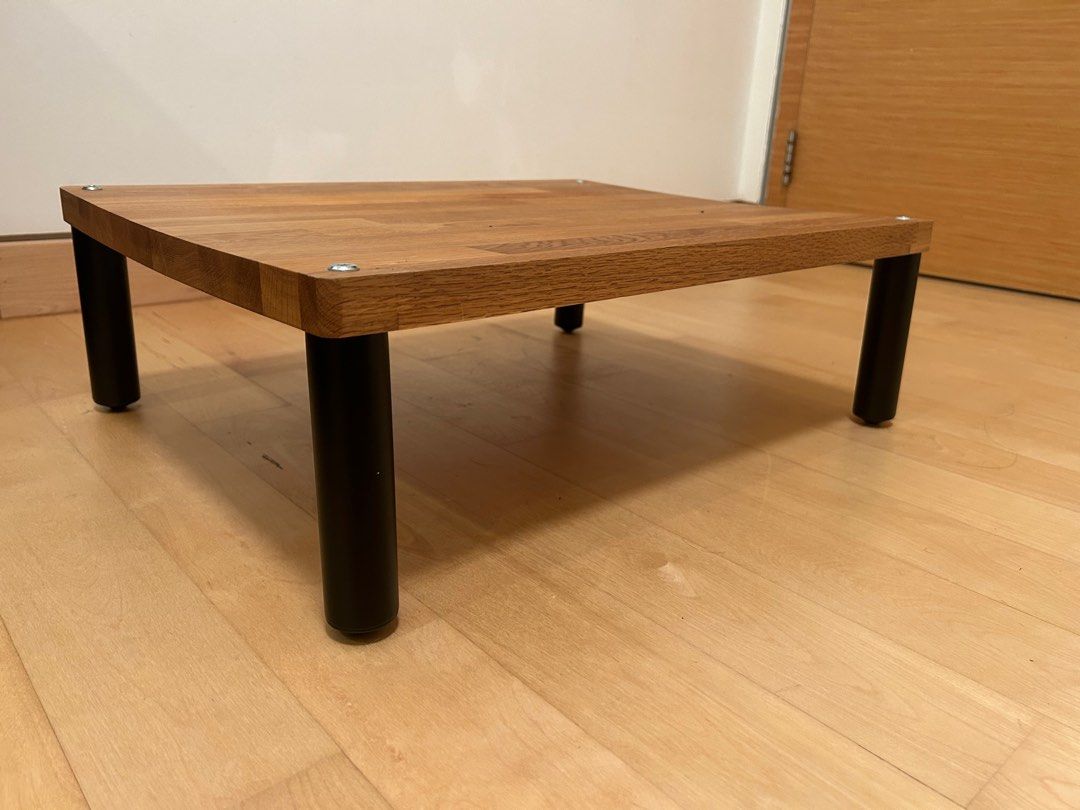 Solid Oak mini table (Category: Tables & Sets) located in Singapore. Submitted by shotseven (Listing ID 1253488091, Image 2). Description: Brand new cost $420 Metal legs Meet up at orchard Moved house so no use for it.