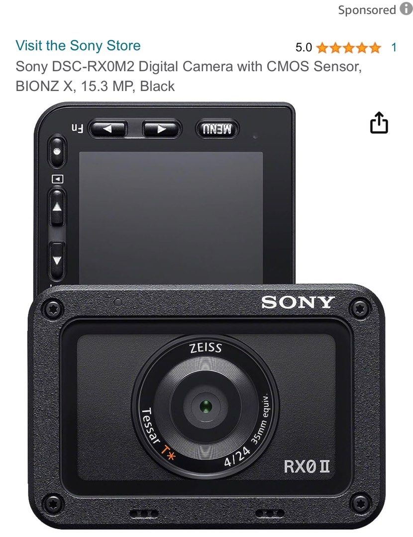 Sony RX0 M2 with original shooting grid, Photography, Cameras on Carousell