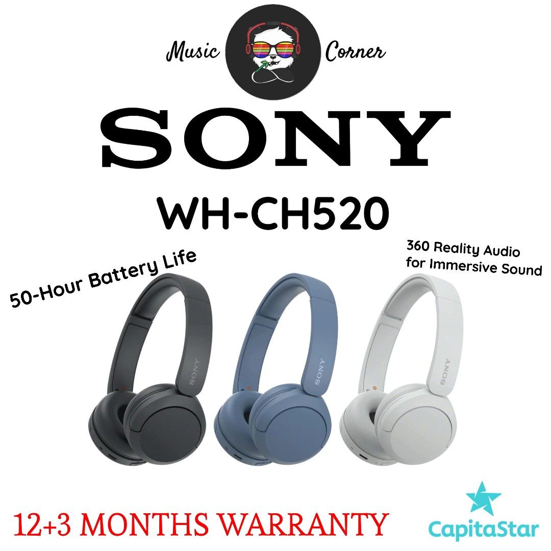 Buy Sony WH-CH520 Wireless Headphones with Microphone - White