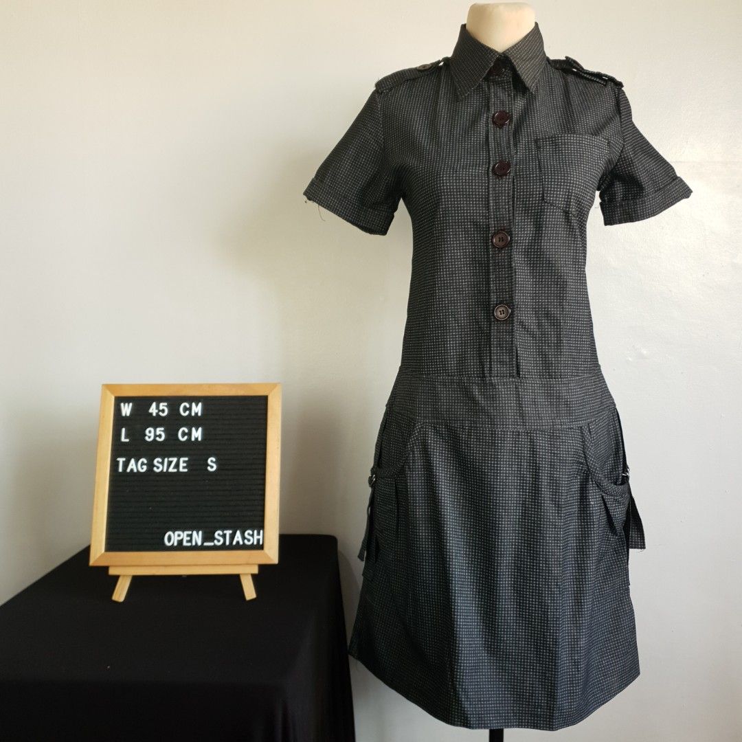STEAMPUNK Dress (Category: Dresses) located in San Pedro. Submitted by open_stash (Listing ID 1253356983, Image 2). Description: STEAMPUNK (Style) Dress W 45 cm × L 95 cm No tags fits XS - S With pockets ✨️ Adjustable hem.
