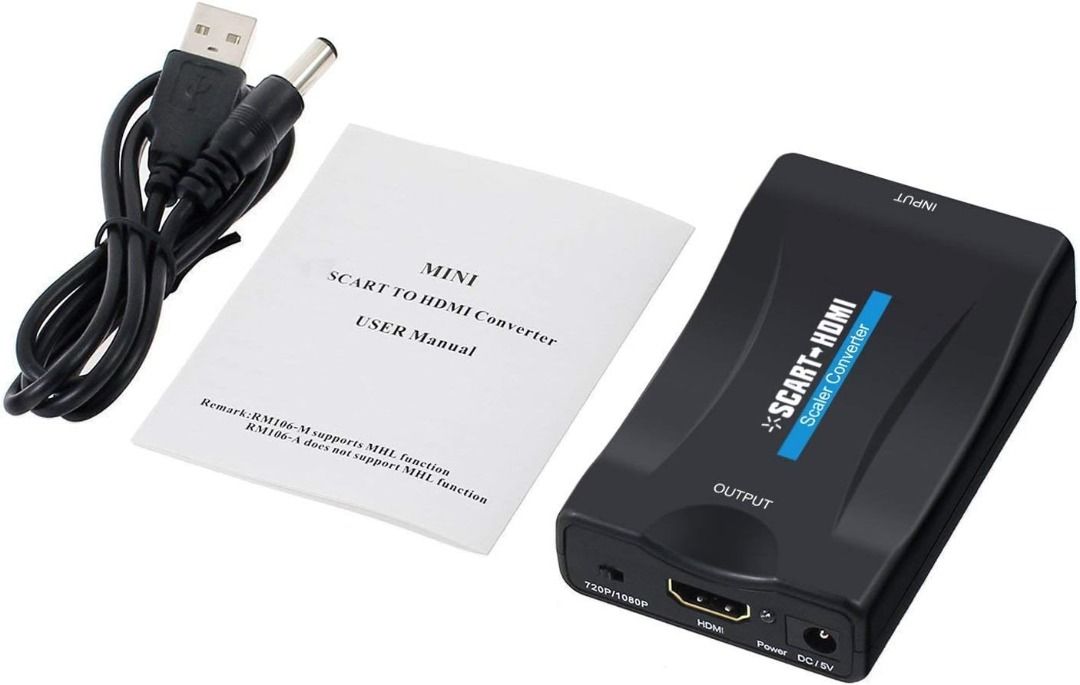 Scart To HDMI converter Audio Video analog Scart input to HDMI 1080p output  analog to digital adapter scaler box For HDTV DVD STB