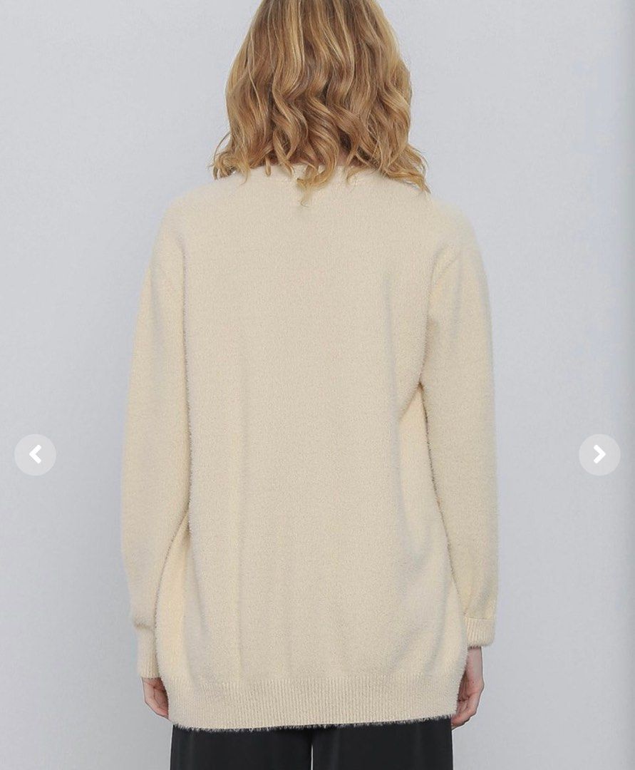 Fuzzy cream clearance cardigan