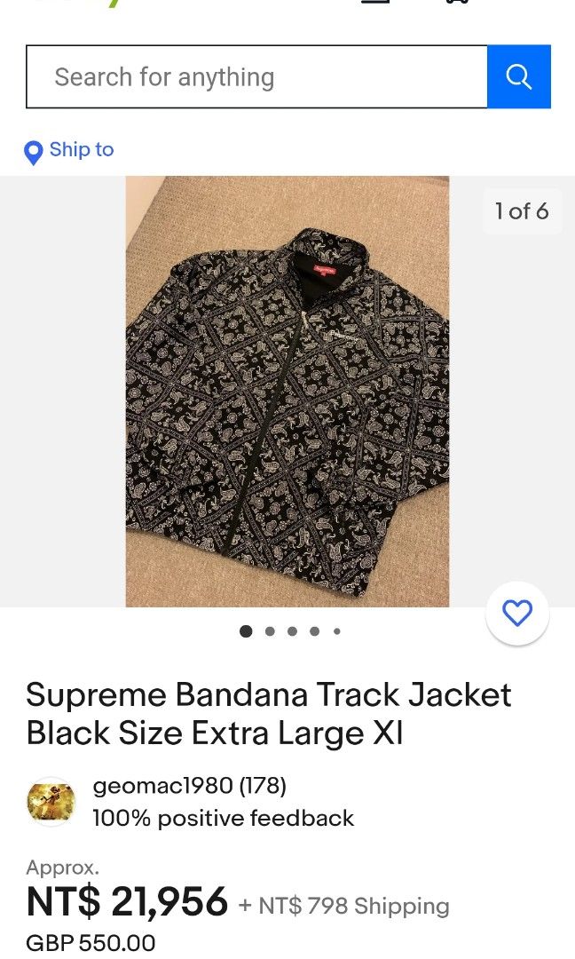 SUPREME bandana track jacket, 他的時尚, 上身及套裝, T恤和Polo衫在