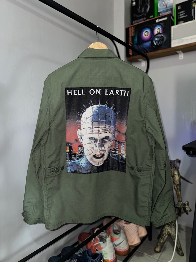 SUPREME HELLRAISER OLIVE BDU SHIRT Men s Fashion Coats Jackets